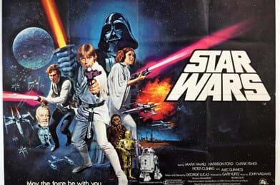 A 1977 Star Wars film post
